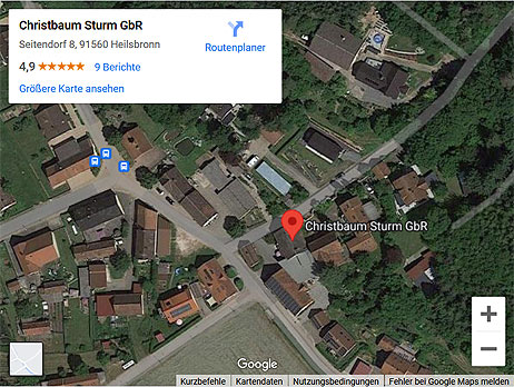 Größere Google-Ansicht von Christbaum Sturm GbR in Seitendorf